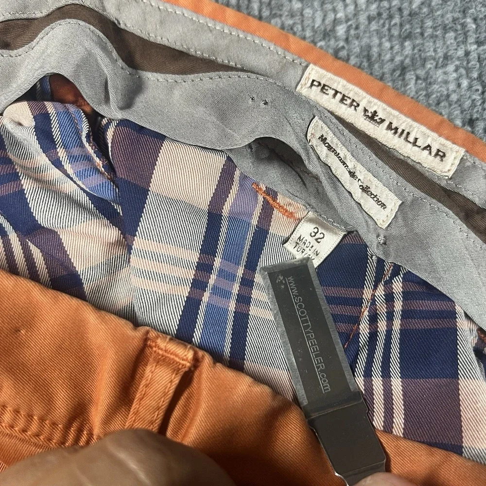Peter Millar Mountainside Collection Orange Chino‎ Pants Size 32